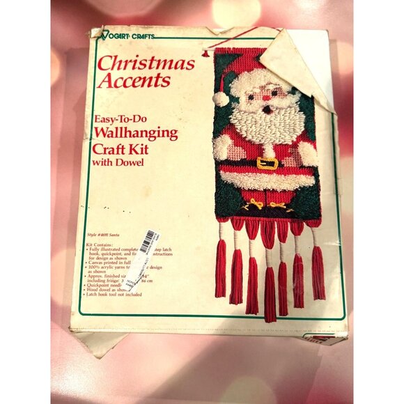 Vintage Vogart Crafts Christmas Accents Wallhanging Kit – Santa Design – - Picture 1 of 7